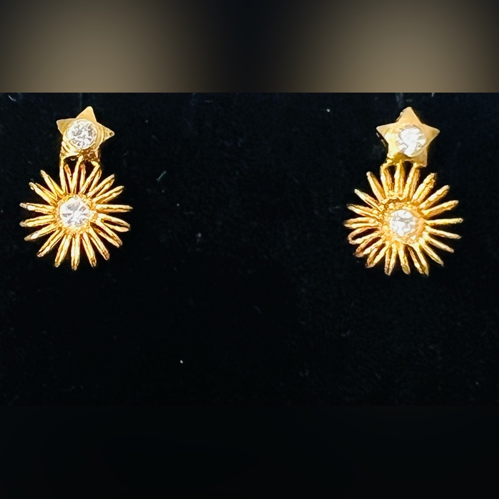 Sun & Star Sunburst vintage pierced Earrings